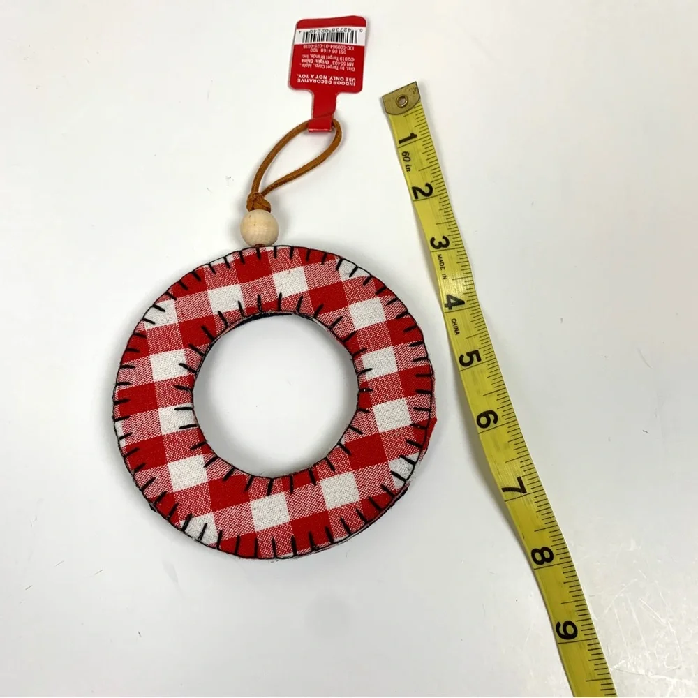 TARGET Letter O Plaid Fabric Christmas Ornament